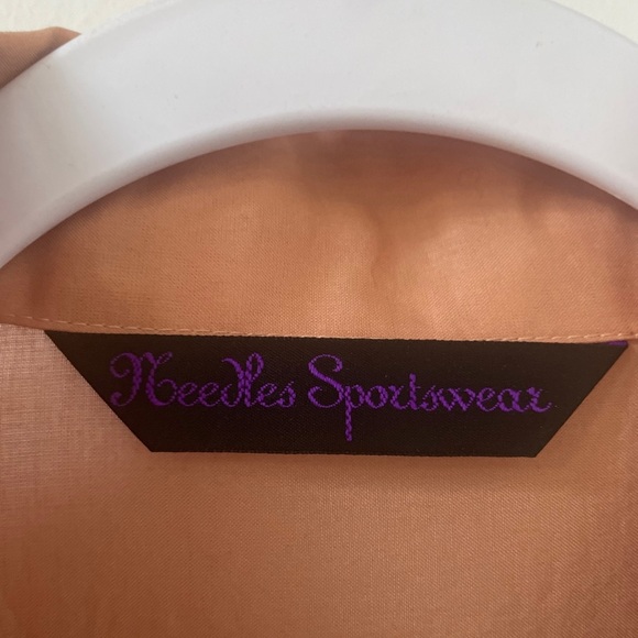 Needles Vintage Japanese Archive Peach Floral Lace Eyelet Button Down Shirt Sz S - Picture 2 of 10